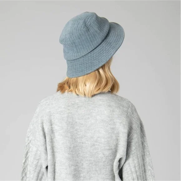 NWT Anthropologie + San Diego Hat Co. Cozy and Chic Bucket Hat Blue (ONE SIZE) - Picture 9 of 16